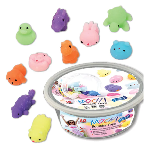 Mochi Squeeze Toy For Baby Boys & Girls Babies Bath Toys For Newborn Realistic Anti-Stress Cute Mini Animal Face Best For Grabbing Hands Squishy Products