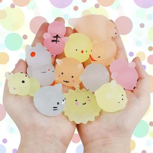 Mochi Squeeze Toy For Baby Boys & Girls Babies Bath Toys For Newborn Realistic Anti-Stress Cute Mini Animal Face Best For Grabbing Hands Squishy Products - Image 5