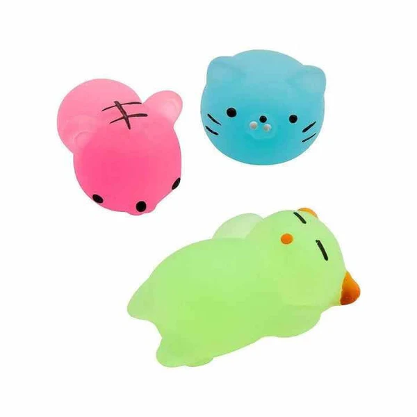 Mochi Squeeze Toy For Baby Boys & Girls Babies Bath Toys For Newborn Realistic Anti-Stress Cute Mini Animal Face Best For Grabbing Hands Squishy Products - Image 6