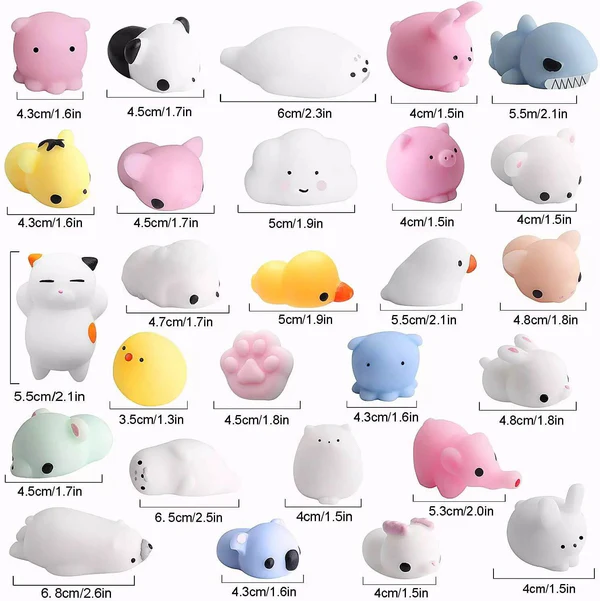 Mochi Squeeze Toy For Baby Boys & Girls Babies Bath Toys For Newborn Realistic Anti-Stress Cute Mini Animal Face Best For Grabbing Hands Squishy Products - Image 7